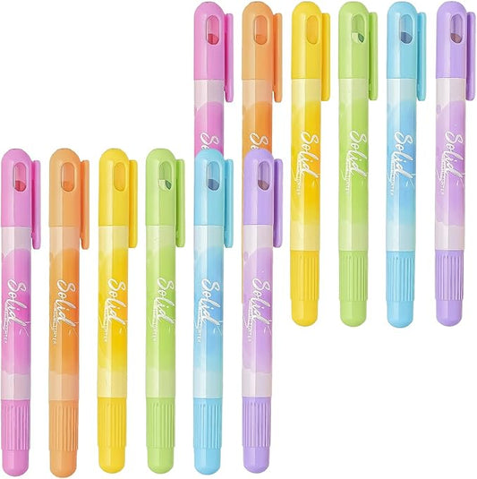 No Bleed Gel Highlighter, Bible Highlighters, Assorted Colors, Pack of 6 X 2 Sets (6 PACK x 2 SETS)