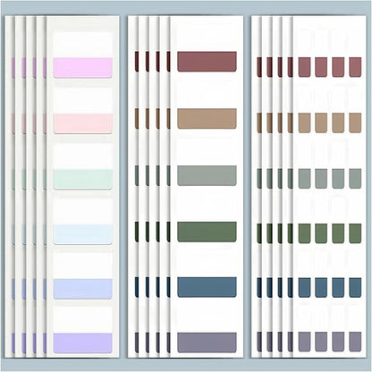 ELII 480 Pcs Morandi Tabs 2 Inch Sticky Index Tabs,Book Tabs Writable and Repositionable File Tabs Flags, Colored Page Markers 12 Colors