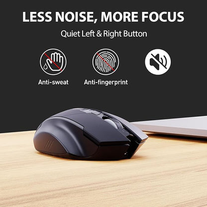 INPHIC Bluetooth Mouse for Laptop, Upgraded Visible Battery, 2400 DPI, Silent Ergonomic Computer Mouse Wireless, Mac, PC etc.