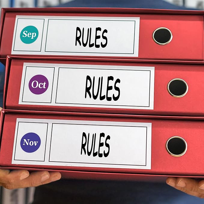 Zonon 12 Rolls 6000 Labels Round Month Stickers, 1 Inch 12 Months of The Year Labels Monthly Adhesive Sticker Color Coding Month Tag Decorative Sticker, 500 Pieces Per Roll(White)