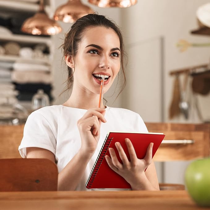 Yahenda Spiral Notebook Bulk A5 Journal Lined 8.3'' x 5.5'' Writing Composition Paper Small Notepad Subject Notebook for Students Office Business Back to School Supplies(Red,18 Pcs)