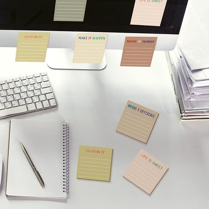 Yinder 24 Pcs Inspirational Sticky Notes Christmas Stocking Stuffers Motivational Sticky Notes Pad Employee Appreciation Gift Bulk for Teacher Nurse Coworker Office 3 x 3'' (Motivational,Boho)