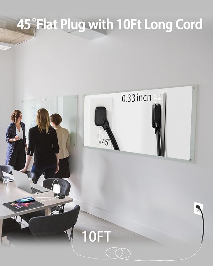 Dual Layer Desk Clamp Power Strip, Desktop Edge Mount Charging Station with 13 Outlets 4 USB Ports (2 USB C), Under Desk Surge Protector(1700 Joules), 10 Ft Extension Cord for Office Home