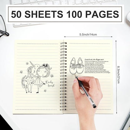 Yahenda Spiral Notebook Bulk A5 Journal Lined 8.3'' x 5.5'' Writing Composition Paper Small Notepad Subject Notebook for Students Office Business Back to School Supplies(Dark Color,3 Pcs)