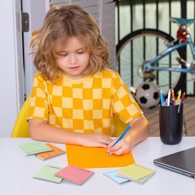 Yinder 24 Pcs Inspirational Sticky Notes Christmas Stocking Stuffers Motivational Sticky Notes Pad Employee Appreciation Gift Bulk for Teacher Nurse Coworker Office 3 x 3'' (Thank You,Macaroon)