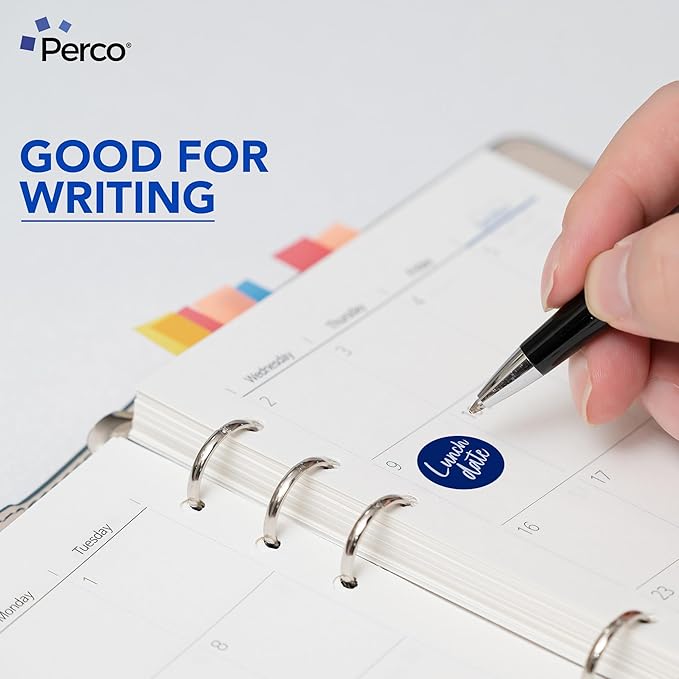 Perco Dark Blue 1-Inch Round Circle Dot Sticker Labels with Easy Peel Perforation - 1,000 Labels per Roll - Strong Adhesion, Vibrant Colors for Organizing, Crafting & More - Made in USA