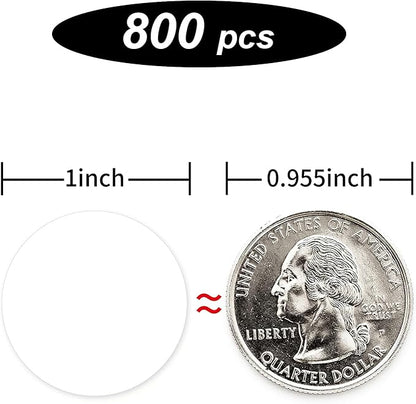 Starboling 800Pcs 1 Inch White Round Color Coding,Dot Stickers Labels,Can Writing for Office,Student Classroom and Other Scenarios