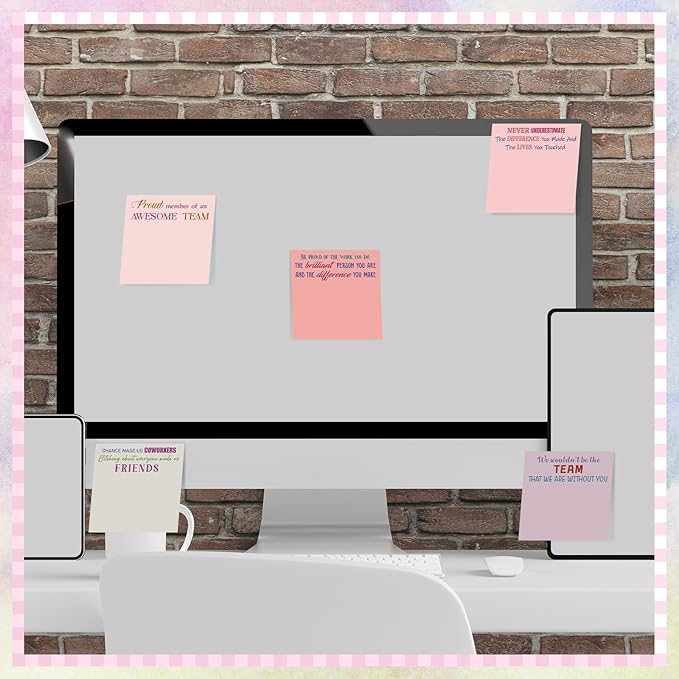 Yinder 24 Pcs Inspirational Sticky Notes Christmas Stocking Stuffers Motivational Sticky Notes Pad Employee Appreciation Gift Bulk for Teacher Nurse Coworker Office 3 x 3'' (Team,Aesthetics)