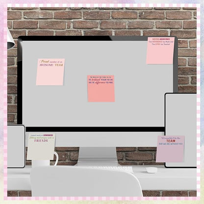 Yinder 24 Pcs Inspirational Sticky Notes Christmas Stocking Stuffers Motivational Sticky Notes Pad Employee Appreciation Gift Bulk for Teacher Nurse Coworker Office 3 x 3'' (Team,Aesthetics)