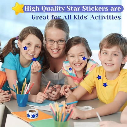 500 PCS Holographic Blue Star Stickers, 1 inch Self Adhesive Metallic Glitter Foil Stickers Sparkly Star Sticker Reward Behavior Chart Labels for Kids Students Teachers Supplies