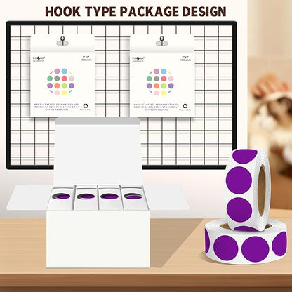 PARLAIM 4 Rolls 4000PCS 1 inch Round Color Coding Circle Dot Labels, Color- Coding Label Sticker for Home Office Classroom (Purple)