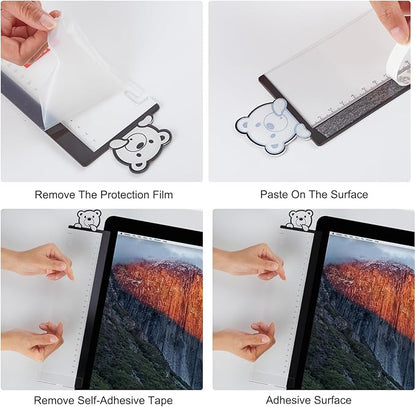 Office Desk Accessories 2pcs Monitor Memo Board Computer Message Board - Computer Side Panel Memo Creative Monitor Side Panel with Phone Holder Suitable for Office Home Desktop (with Grease Pencil)