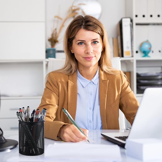 Zonon 12 Pcs Inspirational Pens Bulk Funny Ballpoint Pen with Stylus Tip Motivational Gifts for Christmas Teacher Coworkers Nurse School Office Supplies(Morandi,Boss Lady)