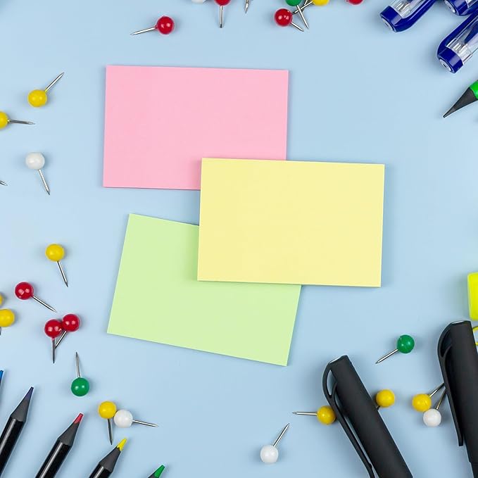 AIMI Sticky Notes Bright Colors Self-Stick Note Pads, Repositionable Adhesive Easy to Post for Writing Home, Office, School Notebook (1000 Sheets)