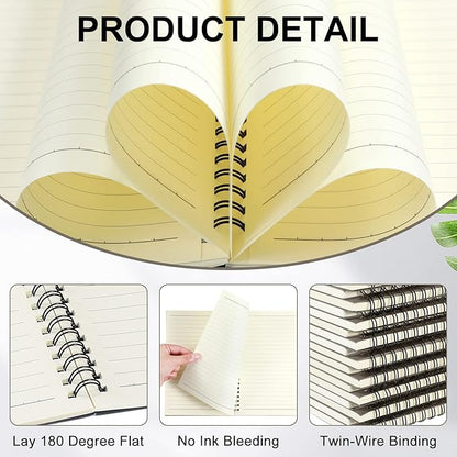 Yahenda Spiral Notebook Bulk A5 Journal Lined 8.3'' x 5.5'' Writing Composition Paper Small Notepad Subject Notebook for Students Office Business Back to School Supplies(Dark Gray,54 Pcs)