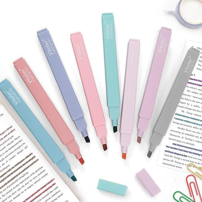 Pastel Highlighters,8pcs Bible Highlighters with Chisel Tip,Cute Markers Highlighter No Bleed,Bible High Lighters Assorted Colors for School Journaling
