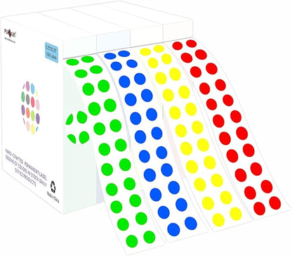 PARLAIM 1/4 Inch Round Adhesive Color-Code Dot Stickers,4000 Circle Coding Label Stickers for Office Classroom