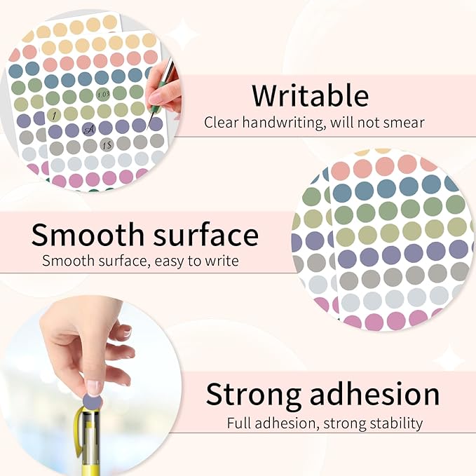 Dot Stickers, 1/2 Inch Morandi Circle Stickers, 1400pcs Self-Adhesive Writable Color Coding Labels, Round Labels for Office, Classroom, Garage Sale
