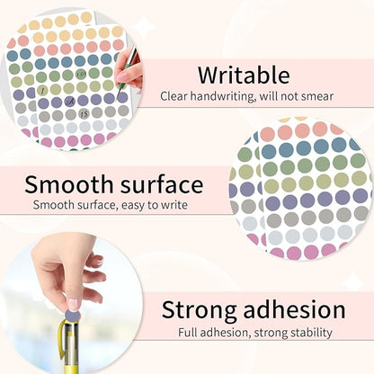 Dot Stickers, 1/2 Inch Morandi Circle Stickers, 1400pcs Self-Adhesive Writable Color Coding Labels, Round Labels for Office, Classroom, Garage Sale