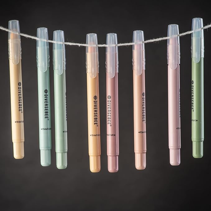 DIVERSEBEE Bible Highlighters and Pens No Bleed, 8 Pack Assorted Colors Gel Highlighters Set, Cute Bible Markers Study Journaling School Supplies and Accessories (Pastel)