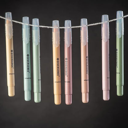 DIVERSEBEE Bible Highlighters and Pens No Bleed, 8 Pack Assorted Colors Gel Highlighters Set, Cute Bible Markers Study Journaling School Supplies and Accessories (Pastel)