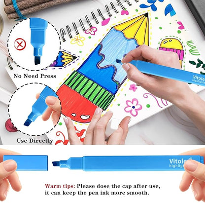 Aesthetic Highlighters,10 pcs, Chisel Tip, Vibrant Colors,Pastel Highlighters Assorted Colors, Bulk Highlighte for Bible Journaling Planner Notes School Supplies