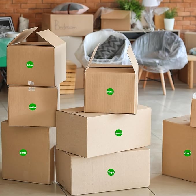 1400 PCS Colored Dot Stickers Round Color Coding Labels Polka Circle Dot Label Sticker for Office,Classroom,Papers Etc (Green, 3/4 inches)