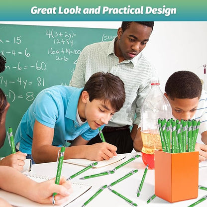 40 Piece Inspirational Pens Kit with Stylus Tip & Sayings – 20 Motivational Pen + 20 Individual Bags – Uplifting Quote & Positive Ideas – For Teachers, Office, School, Meetings, Team (Christmas Green)