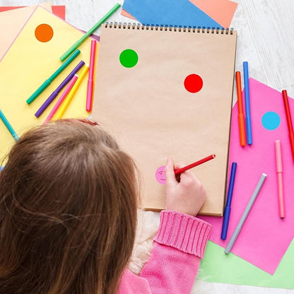 1400 PCS,1IN Round Colored Dot Stickers Labels - 8 Assorted Colors, for Office, School, Moving, Home