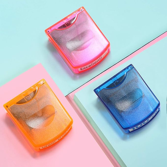 RELIANCER 8PCS Teacher Stamp Set,Colorful Self-Inking Motivational Classroom Stamper for Grading,Encouraging Rating Stamp Student,Parent Signature Stamps for Homework,School Homeschool Reward Supplies