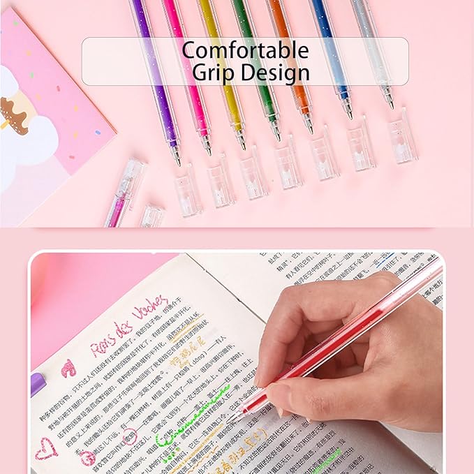 Implementarch Pens, implementarch glitter gel pen set, Iridescent Glitters Gel Ink Pen Set, for Coloring, Doodling & Crafting, Perfect for DIY Projects & Art (60 colors,No Refill)