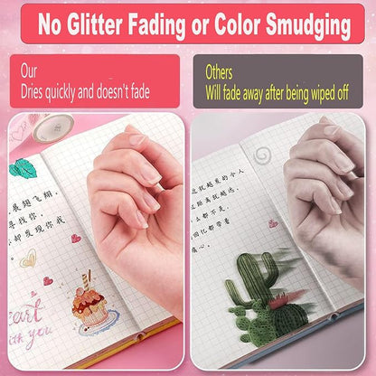 Implementarch Pens, implementarch glitter gel pen set, Iridescent Glitters Gel Ink Pen Set, for Coloring, Doodling & Crafting, Perfect for DIY Projects & Art (18 colors,With Refill)