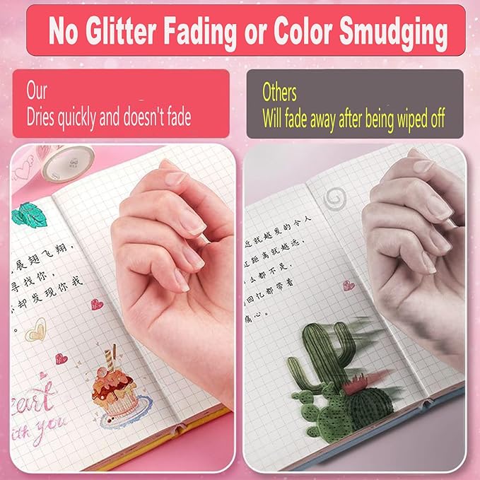 Implementarch Pens, implementarch glitter gel pen set, Iridescent Glitters Gel Ink Pen Set, for Coloring, Doodling & Crafting, Perfect for DIY Projects & Art (12 colors,No Refill)