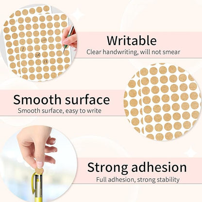 Starboling Kraft Paper Dot Stickers, Round Color Coding Labels, 1/2 Inch, 1400pcs