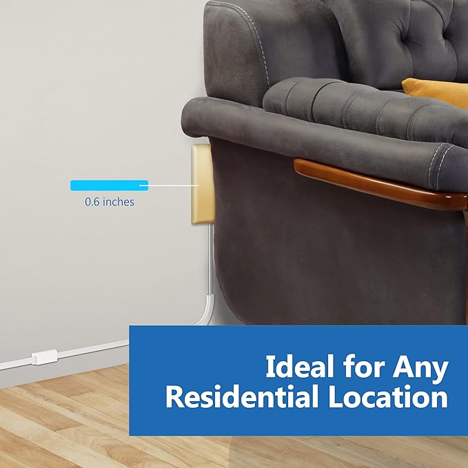 LIDER Flat-Face Outlet Extender with 3 Receptacles, Ultra-Thin Wall Plate Plug with Cord Extender and 3-Outlet Power Strip, 8ft Cord, LWE8-315-GD, ETL-Listed, Gold