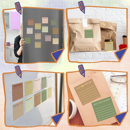 Yinder 24 Pcs Inspirational Sticky Notes Christmas Stocking Stuffers Motivational Sticky Notes Pad Employee Appreciation Gift Bulk for Teacher Nurse Coworker Office 3 x 3'' (Inspirational,Boho)