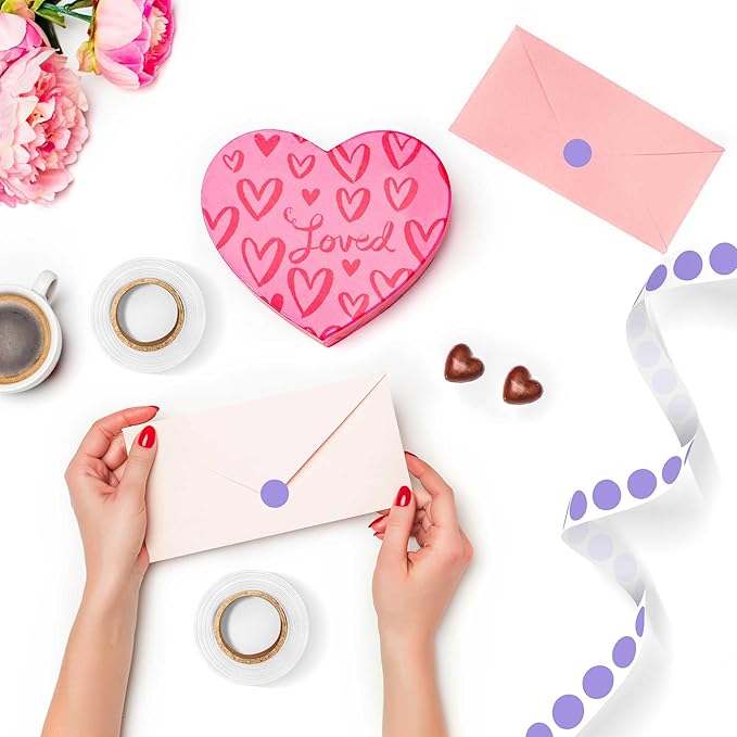 1000PCS Lavender Colored Dot Stickers Round Coding Circle Label Stickers 0.5 inch Label in Dispenser Box for Office Classroom