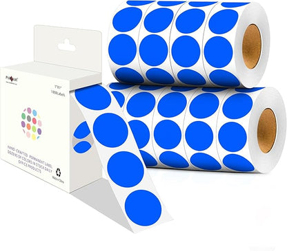 PARLAIM 1 Inch Round Color-Code Dot Stickers,10000per/10 Rolls dots Label Dispenser Box,Blue Circle Stickers Label for Office Home (Blue)
