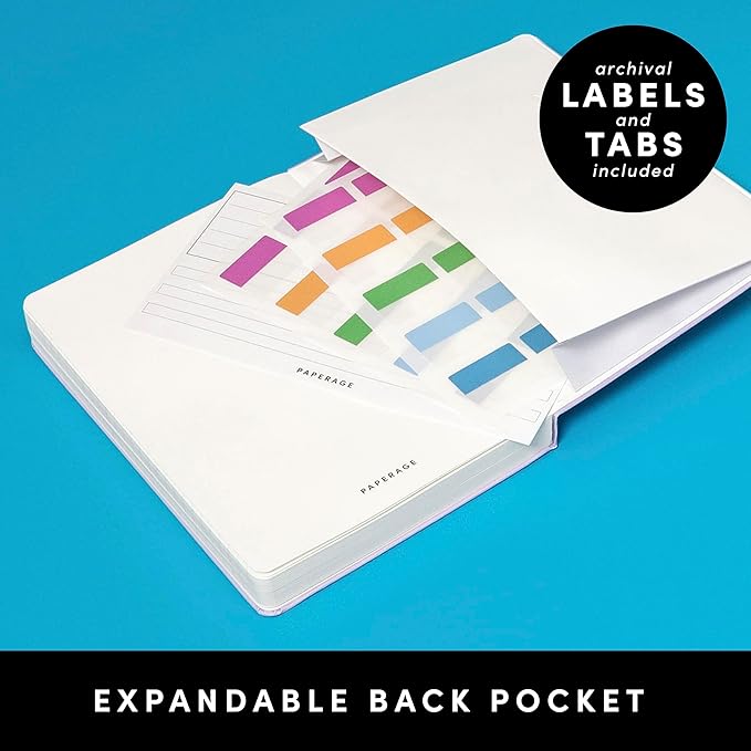 PAPERAGE Lined Journal Notebook, (Lavender), 252 Pages, Medium 5.6 in x 8 in - 100 GSM Thick Paper – Hardcover Journaling Notebook for Work, School & Note Taking