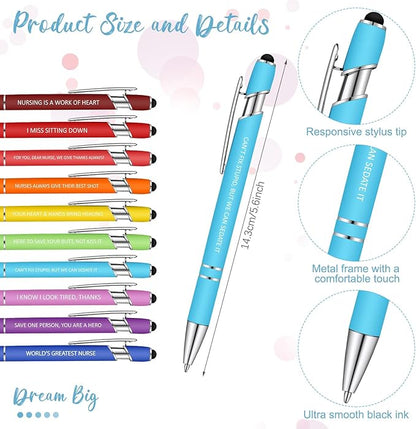 Geyee 24 Pcs Amusing Nurse Sticky Notes with Funny Pens Fun Notepads for Adults Coworkers Nurse 3 x 4 Inch to Do List Notepads with Sayings Pen for Lab Week Gifts Teacher Office Supplies