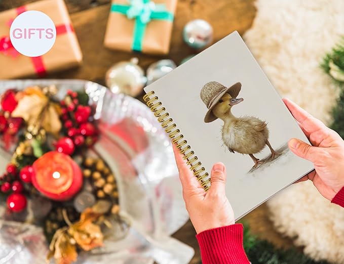 Duck Notebook Journal,Cute Animal Notebook Journal for School Women Teen Girls Kids,Gifts for Duck Lovers,Hardcover Spiral Notebooks for Work Notes Journaling,5.5x8.3 Inch