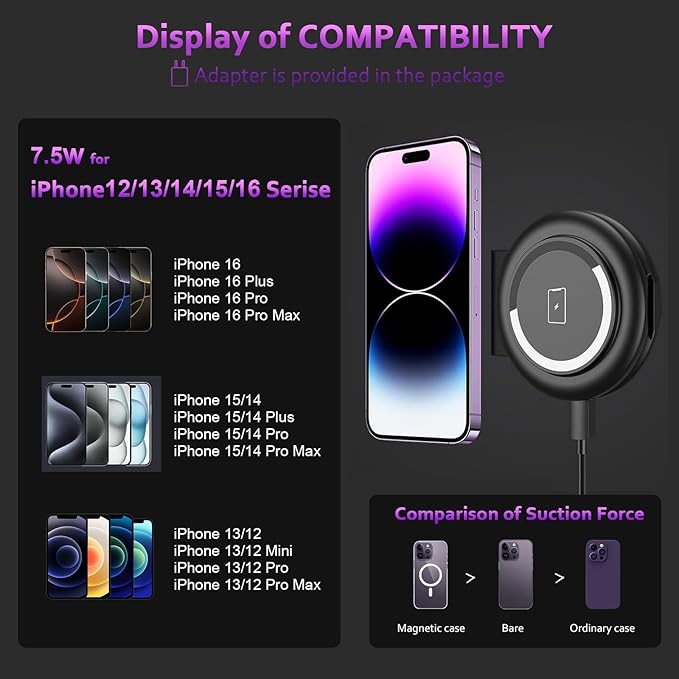 UCOMX Nano Mini Magnetic 2 in 1 Wireless Charger,Traveler Wireless Folding Charging Station,Compatible for iPhone 12/13/14/15/16Pro Max,AirPods Pro,iWatch Ultra,Travel Charger for Multple Devices