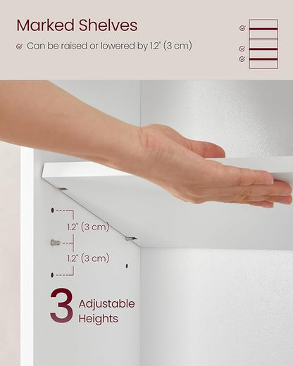 VASAGLE Set of 2 Bookshelves, 30 Inches Wide, 5-Tier Open Bookcases with Adjustable Storage Shelves, Floor Standing Units, Cloud White ULBC175T14-2