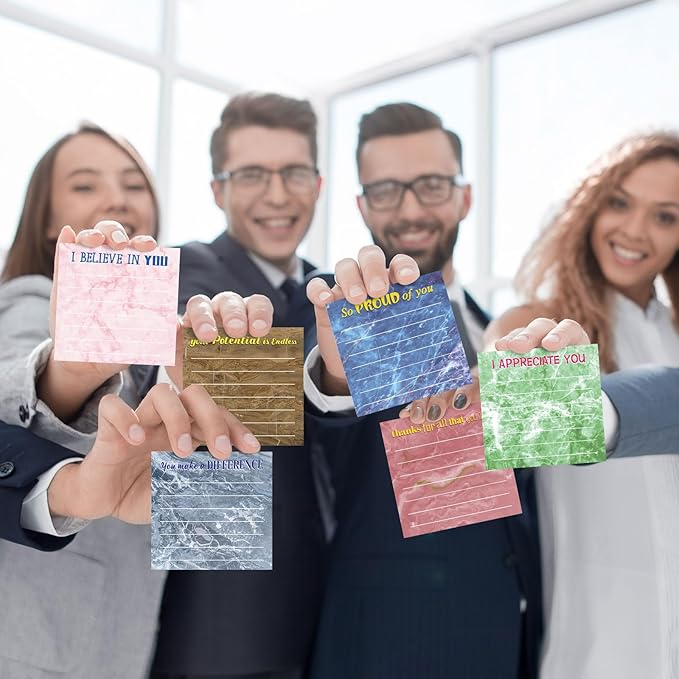 Yinder 24 Pcs Inspirational Sticky Notes Christmas Stocking Stuffers Motivational Sticky Notes Pad Employee Appreciation Gift Bulk for Teacher Nurse Coworker Office 3 x 3'' (Appreciation,Marble Color)