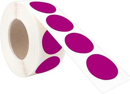 PARLAIM 1 Inch Round Permanent Adhesive Color-Code Dot Stickers,1000 per Roll dots Label Dispenser Box,Purple Circle Stickers Label
