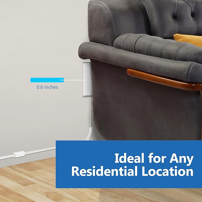 LIDER Flat-Face Outlet Extender with 3 Receptacles, Ultra-Thin Wall Plate Plug with Cord Extender and 3-Outlet Power Strip, 3ft Cord, LWE3-315-W2P, ETL-Listed, White, 2 Pack