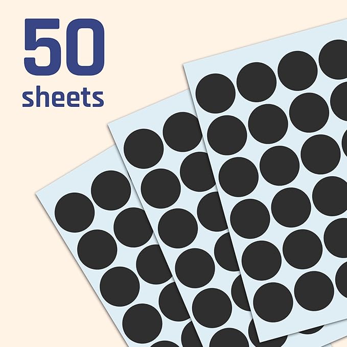 1200 Pack, 1" Round Dot Stickers Circle Labels - Black