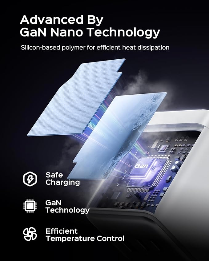 100W USB C Charger Block, 3-Port Compact Foldable Power Adapter USB Wall Charger for MacBook Pro/Air, Dell XPS, iPad Pro, iPhone Series, Galaxy S25/S24, and More