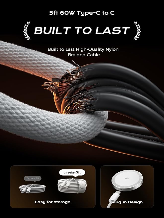 THREEKEY Charging Station, for MagSafe Charger with 180° Rotation, Qi2 15W Fast Charging Pad with Dual-Sided Magnets, Magnetic Wireless Charger Stand for iPhone 16-12 Series/Airpods (TZH104 White)