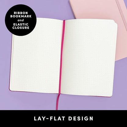 PAPERAGE Dotted Journal Notebook, (Lavender), 160 Pages, Medium 5.6 in x 8 in - 100 GSM Thick Paper – Hardcover Journaling Notebook for Work, School & Bullet Journaling